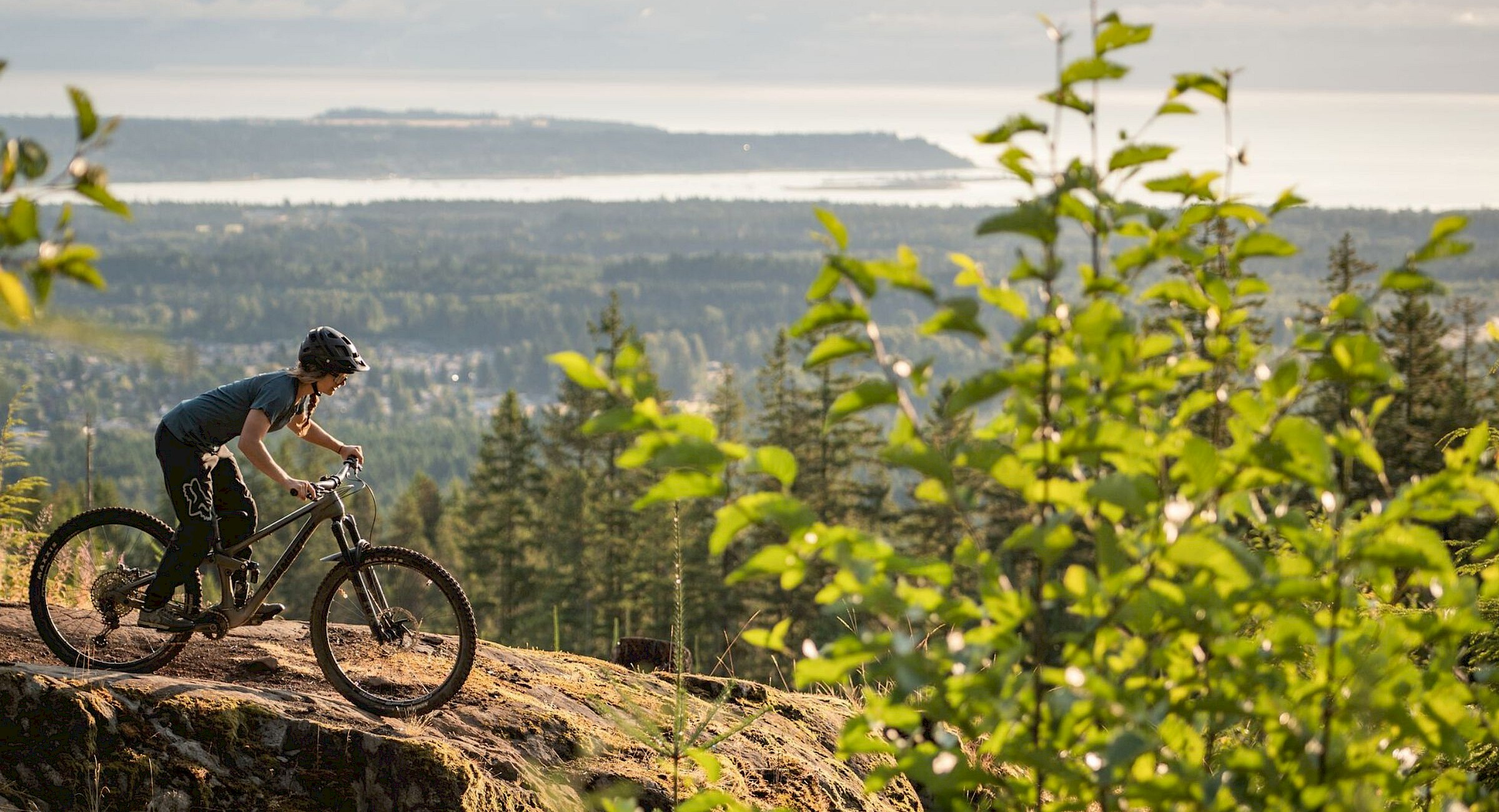 Woman mountain biking in Cumberland